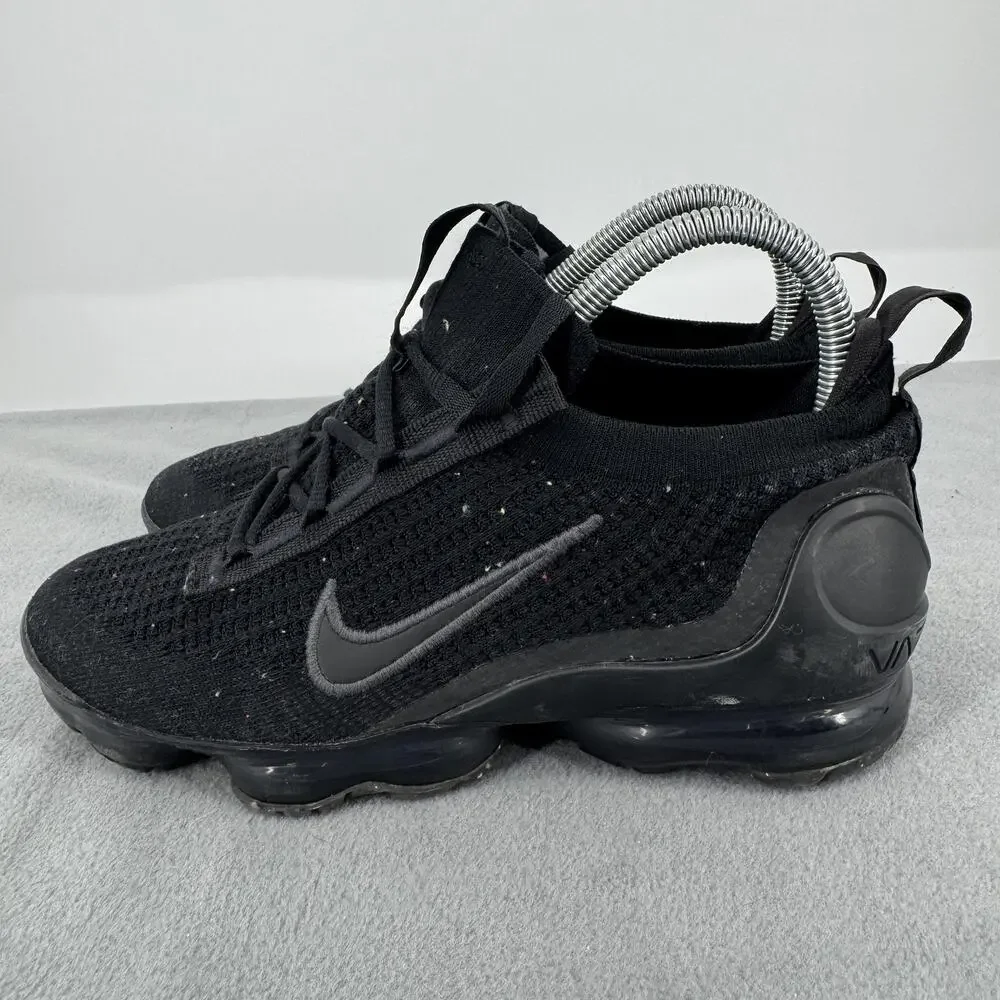 Nike Air VaporMax 2021 Flyknit GS Triple Black Shoes 5Y DB1550-001
